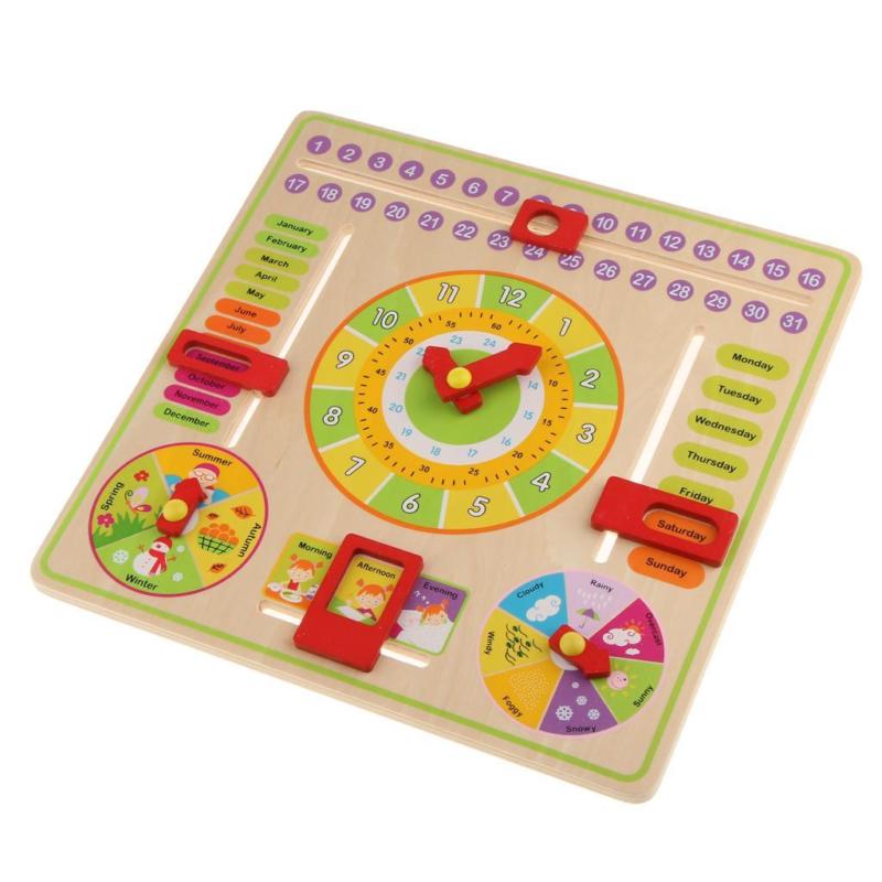Holz Karikatur Frosch Kalender Uhr einstellen freundlicher Holz Kalender Zeit Kognitiven Passenden Spielzeug freundlicher Früh Lernen Bildung Spielzeug