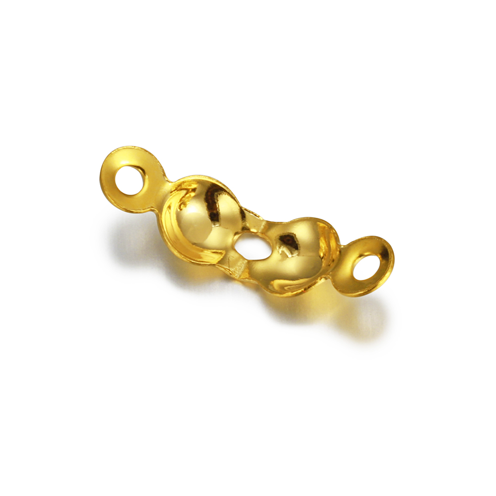 100 unids/lote conector de acero inoxidable cierre cadena de bolas extremo engarzado conector de tapa de cuentas para hacer joyería hallazgos componente DIY