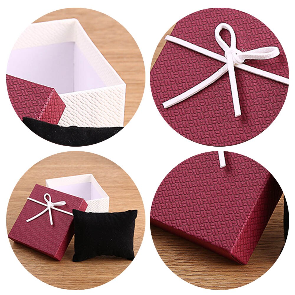 Square Watch Box Wrist Watch Display Collection Storage Bracelet Jewelry Watch Organizer Box Case Holder with Pillow Cushion