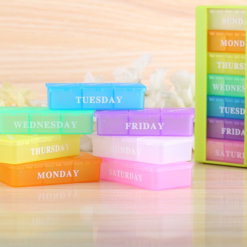 Pillendoosje 21 Grid Pillendoosje One Week Pillendoos Multi Functie Opbergdoos Geneeskunde Container Pillendoos Dispenser Kleine pillendoosje