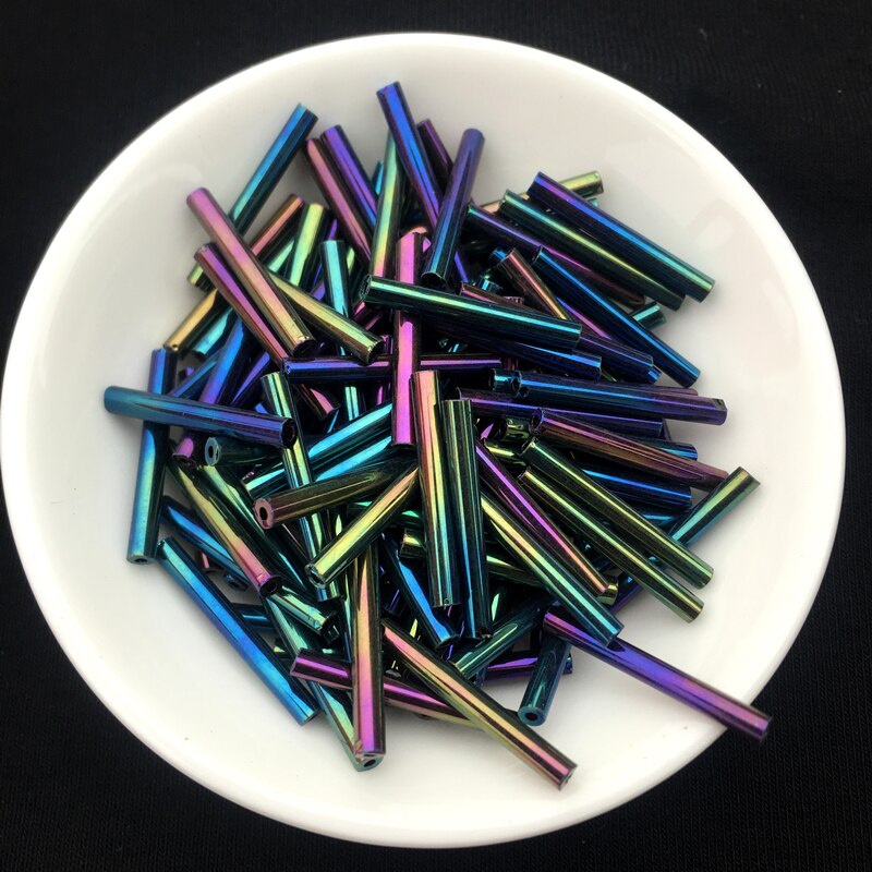 500g/ pakke 2.5*20mm lang størrelse sølv kerne tjekkisk glas frø bugle perler rør til smykker beklædningsgenstand tilbehør perler til tøj