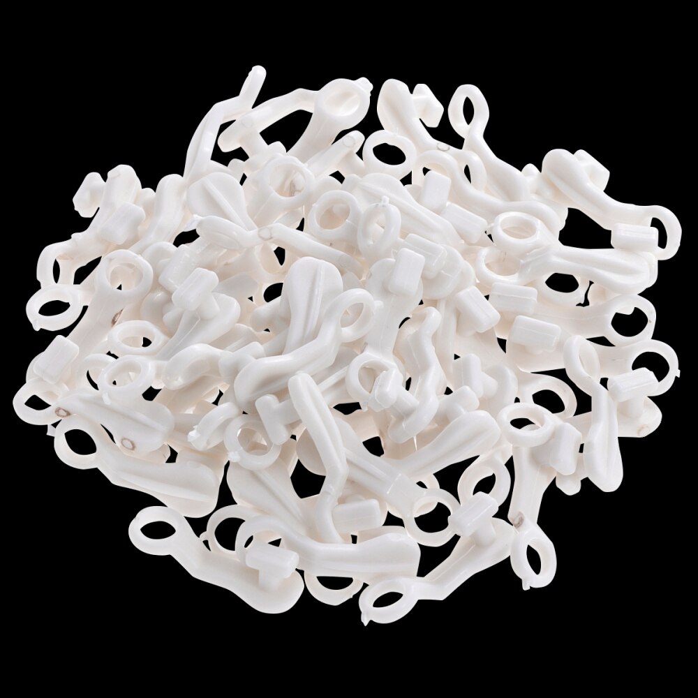 100pcs S Shape Rod Slides Gliders Hooks Shower Window Door Curtain Accessories for Living Room Bathroom Bedroom