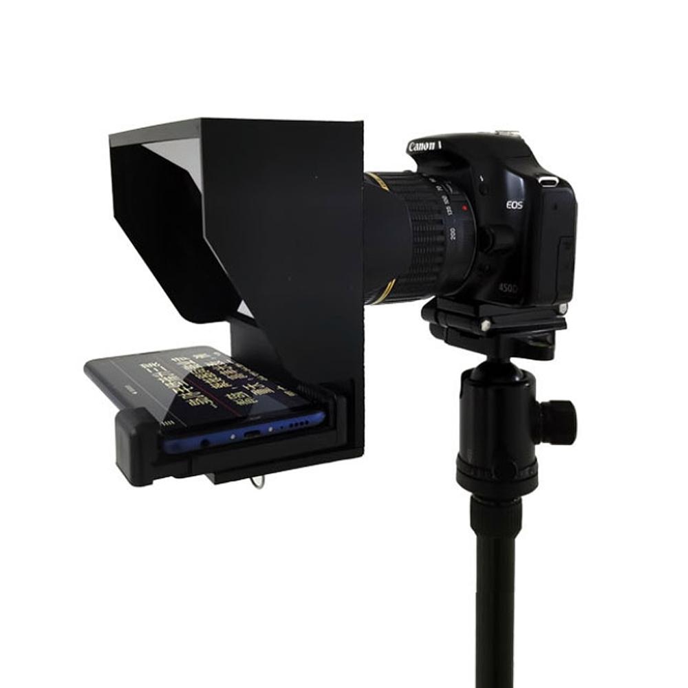 Mini prompteri älypuhelimen kehote kameran dslr-kotikuvaukseen haastattelussa kannettava prompteri kantolaukulla