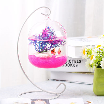 O.RoseLif Glass Mini Hydroponic Acuario Flower Vase & Fish Tank Aquariums Hanging Aquarium Wedding Decoration Home Decor