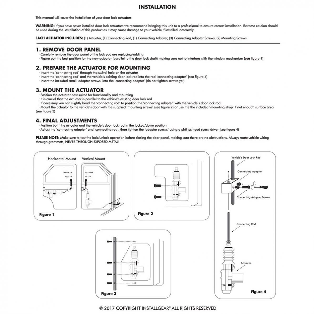 Universal 12V 2 Wire Car Auto Truck Heavy Duty Power Door Lock Actuator Motor