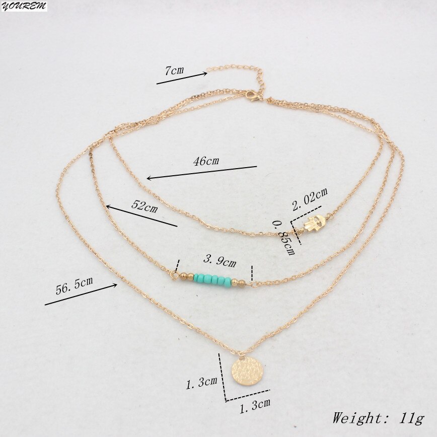 A più strati della boemia spiaggia collane per le donne delle ragazze del regalo libero del nichel lega di fj023