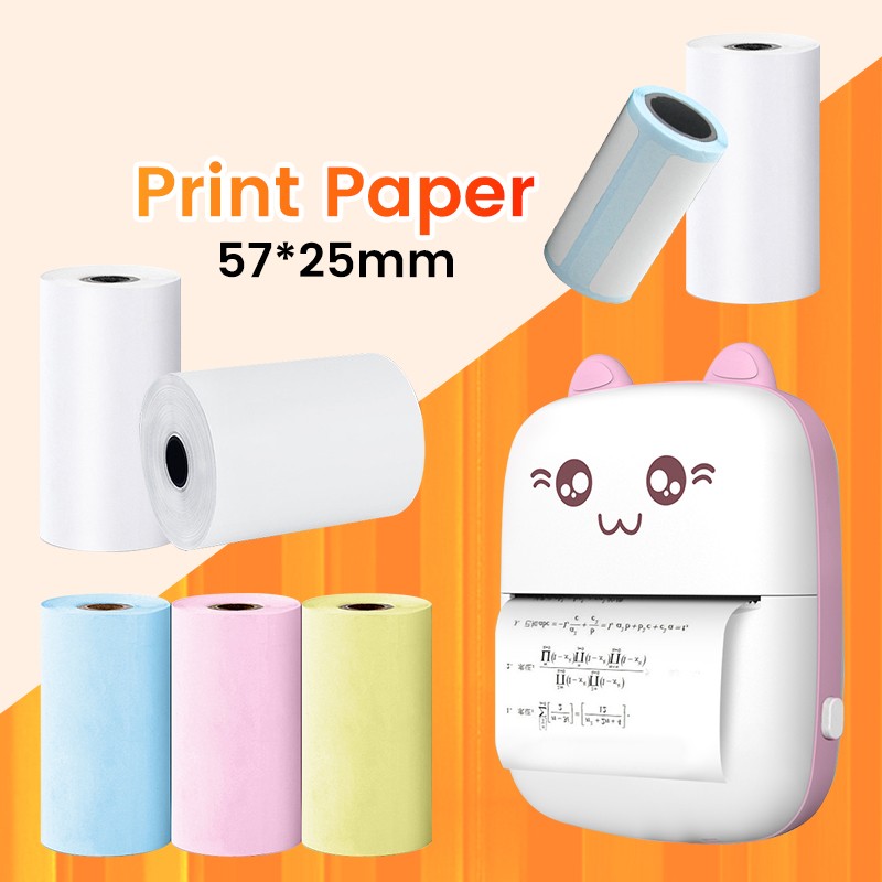 Mini-Druckerpapier, Thermopapier, Etikettenaufkleber, farbiges selbstklebendes Papier für drahtlosen Bluetooth-Foto-Tintenloser Drucker