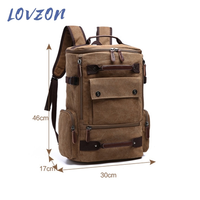 LOVZON Vintage Backpack Canvas Backpack School Bag Men's Travel Bags Large Capacity Backpack Laptop Backpack Bag