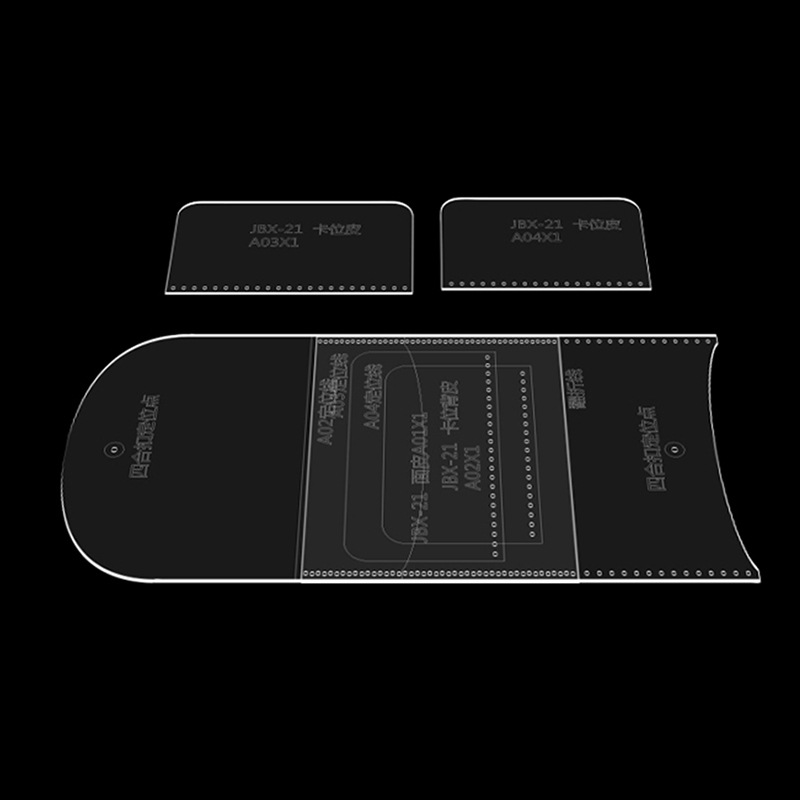 Acrylic plexiglass template version mold card package diy short wallet purse handmade leather drawings Pattern tool