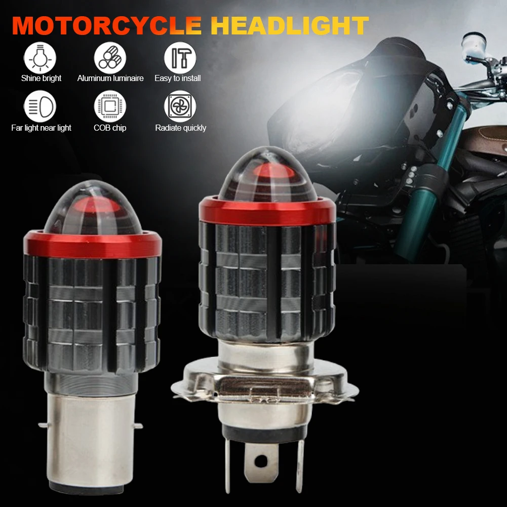 Aluminium H4 LED Motorrad H6 LED Motor- Scheinwerfer Weiß Gelb Glühbirne Objektiv Farn Abblendlicht Stecker & abspielen Lampe Motorrad Lampe Rolle