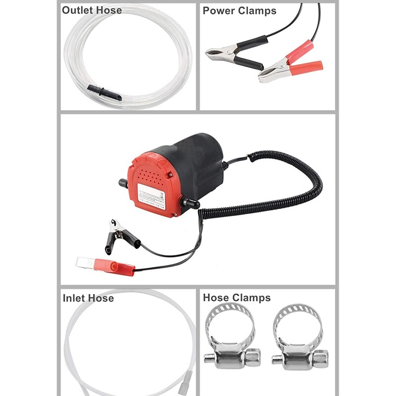 12V 60W Olie Veranderen Pomp Extractor, olie/Ruwe Olie Vloeistof Pomp Extractor Scavenge Olie Veranderen Pomp Transfer Zuig Rode Case