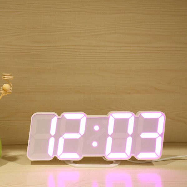 Digitale wekker met led-wandklok, 115 kleuren, afstandsbediening, digitaal horloge, nachtlampje, magische tafelklok: Wit