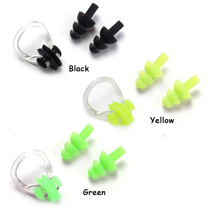 Speelgoed Sport Zwemmen Essentiële Tool Zachte Siliconen Zwemmen Nose Clips + 2 Oordoppen Oordoppen Gear Zwembad Accessoires Water Sport