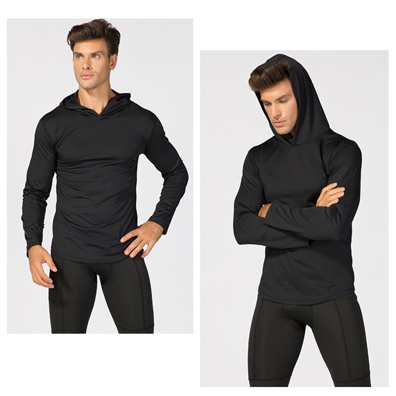 Newly Men Quick Dry Long Sleeve Workout Athletic Hoodie Jacket Sports Training Hooded Coat