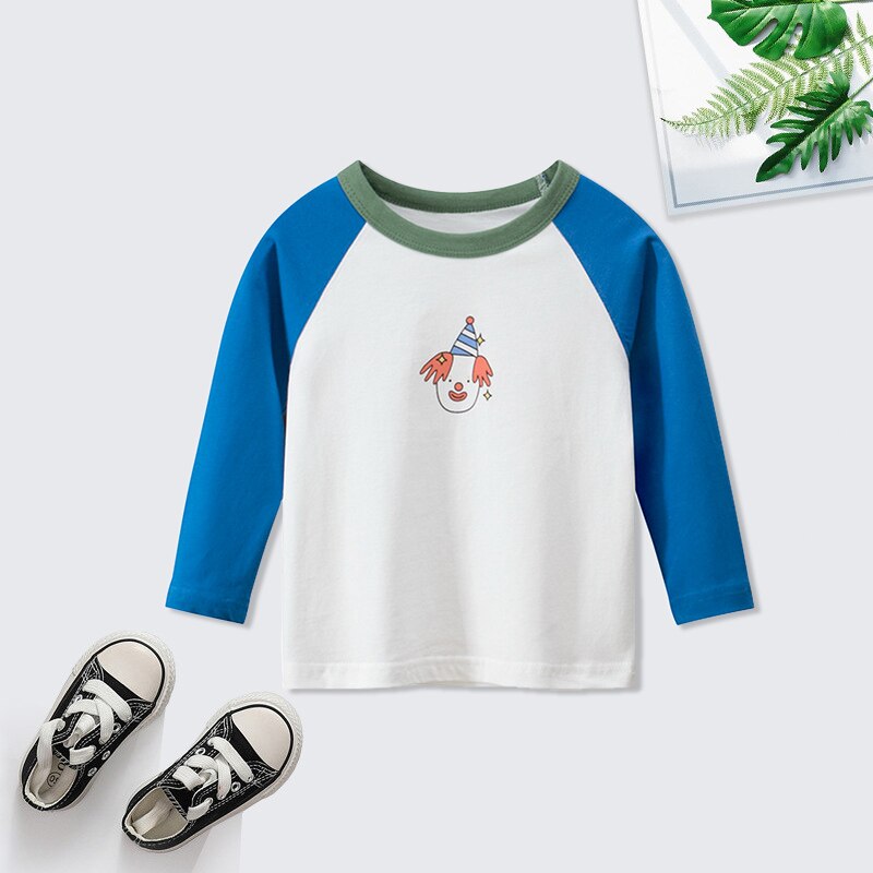freundlicher Jungen Kleidung Kleinkind freundlicher Lange Ärmel T-Hemden für Mädchen Jungen Spitzen Abschläge Baby Raum Bagger T Hemd lässig Kleidung: Blau / 130cm