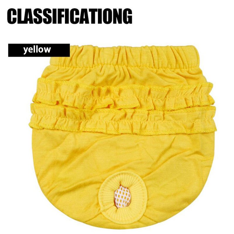 Huisdier Kant Fysiologische Broek Antibacteriële Hond Luier Wasbare Meisje Hond Menstruatie Ondergoed Korte Sanitaire Duurzaam Pet Shorts: Yellow / XS