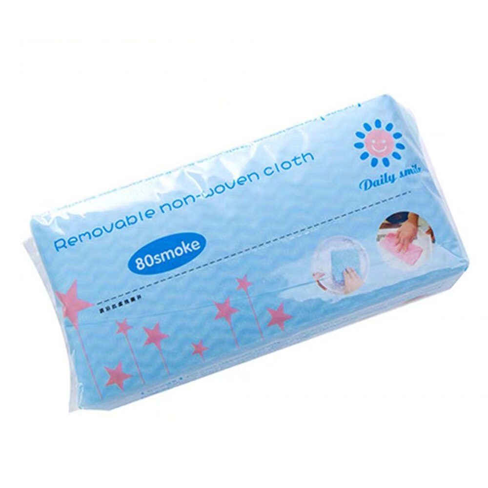 Multifunctionele vaatdoek schuurspons keukenreiniging keuken wegwerp schoonmaakdoek non-woven vaatdoek vaatdoek 80 stuks/pak: Blauw / 1 pak