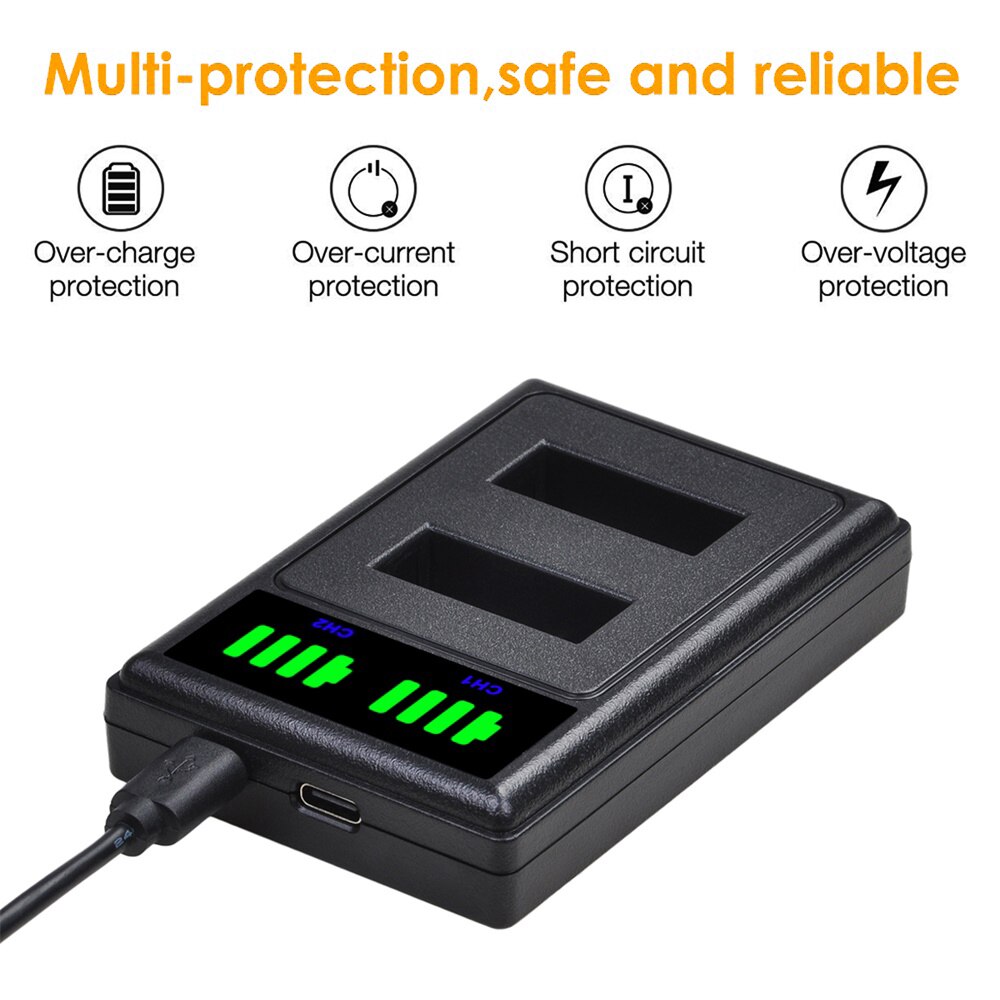 4x SJ4000 PG1050 bateria + typu c doprowadziło podwójna ładowarka dla SJCAM sj4000 sj5000 j7000 sj8000 sj9000 4K M10 EKEN H8 H8R H9 A80 A70 A60