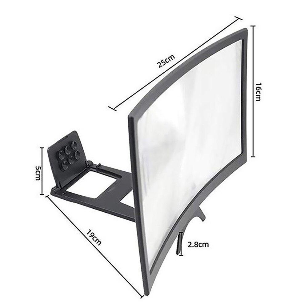 12 inch Mobile Phone Screen Enlarged Bracket Display ABS Shell Acrylic Lens Curved 3D Magnifier Stand Reduce Radiation