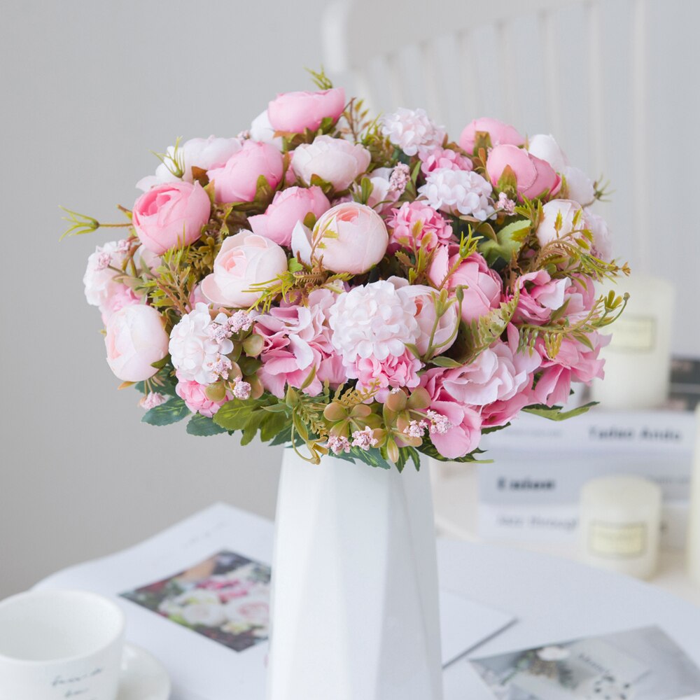 30cm kunstige rose buketter hjem dekorasjon tilbehør bryllup forsyninger stue møbler diy blomsteroppsats