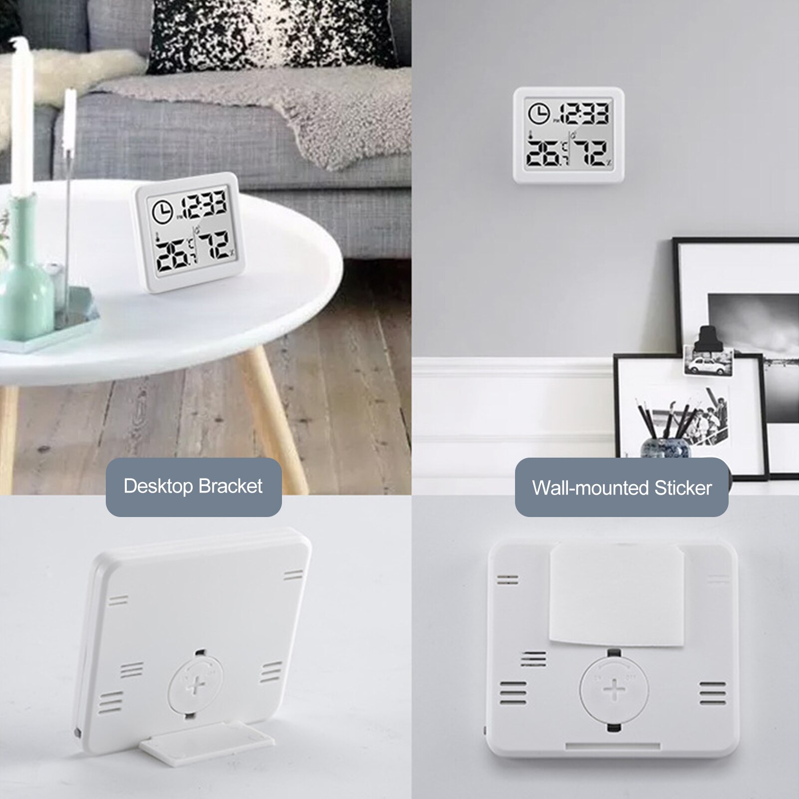 Moisture Meter Digital Hygrometer Electronic Time Temperature Humidity Meters Gauge Backlight Humidity Meter Hygrometer