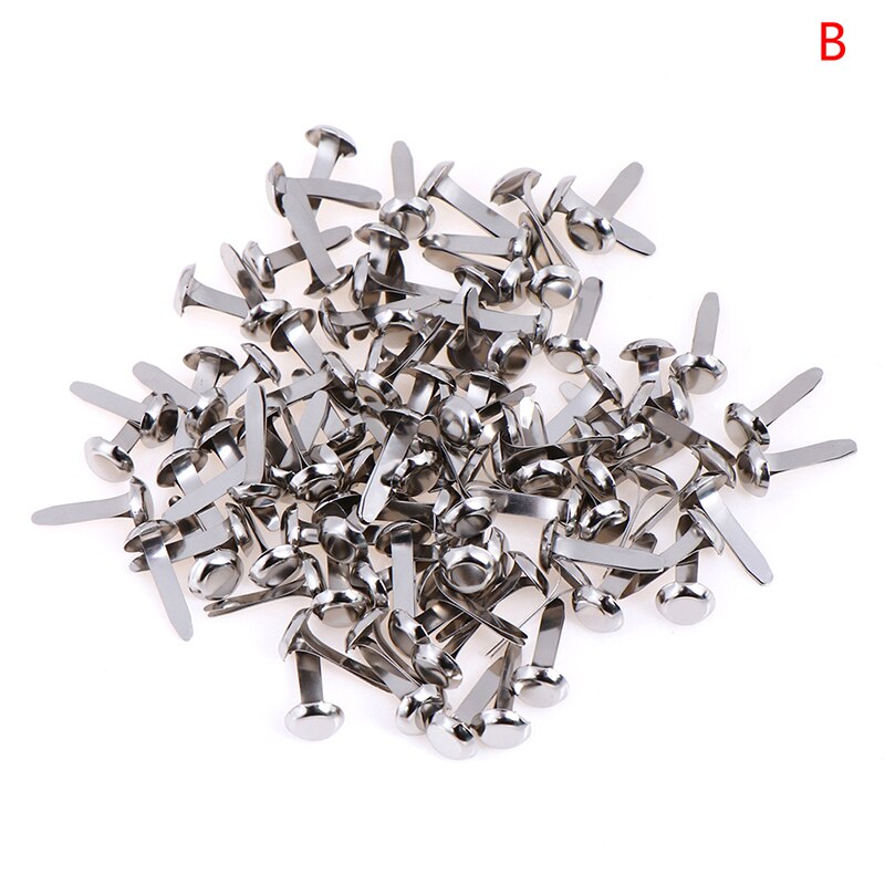 50/100 pièces fer bricolage rond en métal Mini Brads pour Scrapbooking accessoires embellissement attache artisanat fait main: B 100PCS