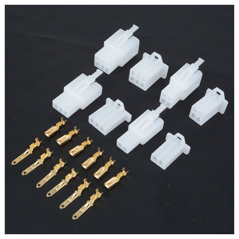 Auto Stecker 50 Set Steckverbinder 2-9 Polig - Flachstecker Für Motorrad, Auto & Roller, Crimpanschluss Kabelverbinder Set Vielseitig