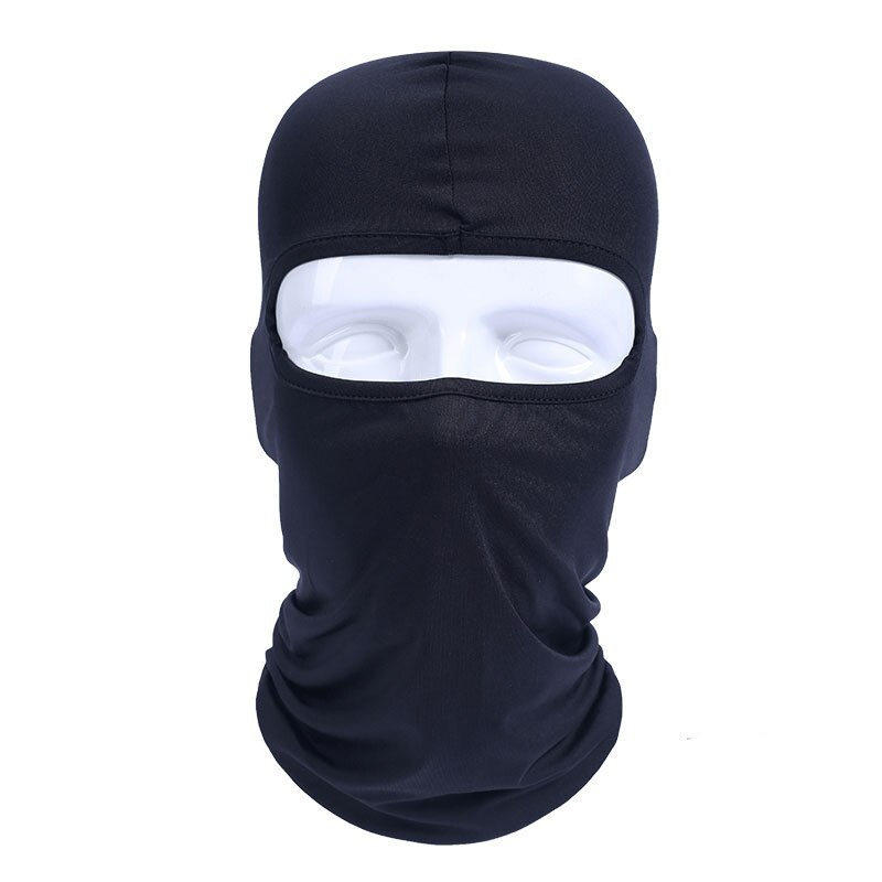 Riding Cycling Full Face Mask Neck Protecting Outdoor Balaclava Full Face Mask Ultra Thin Breathable Windproof: black