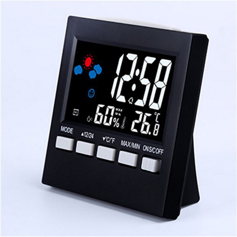 Digital Clock Calendar Voice Control LCD Screen with Backlight Display for Home Bedroom Office Electronic Digital Alarm Clock