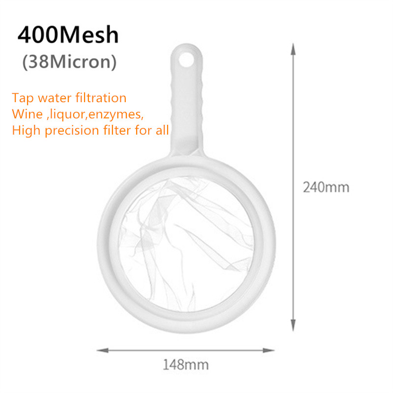 Colador de malla de nailon para cocina, alimentos y yogur, colador de malla de plástico con asa para filtrar jugo, leche, café de soja, miel: Rosa