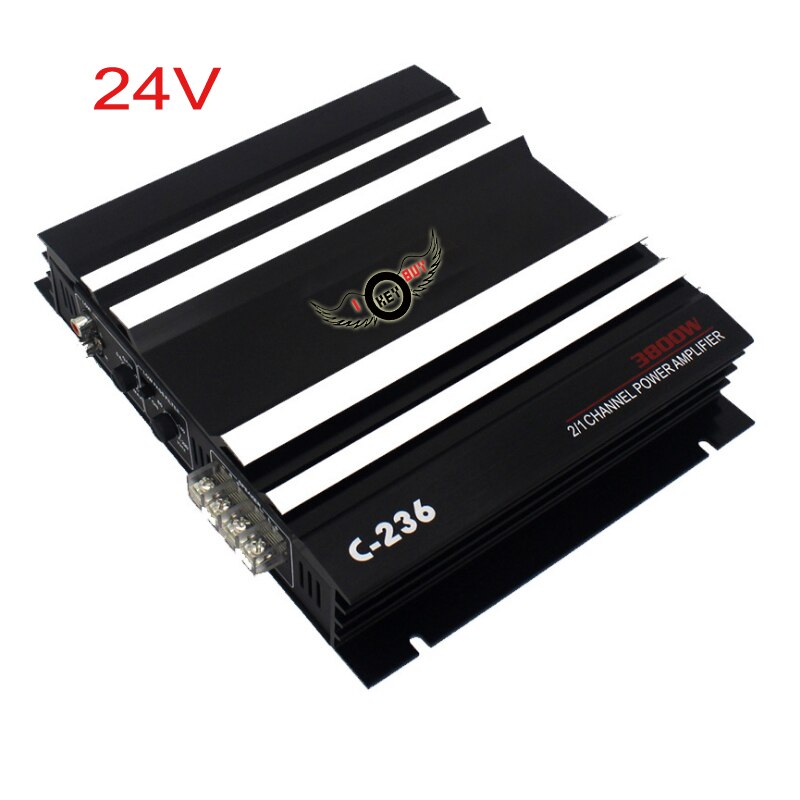 1pc 24 V Amplifier 2 Way Channel High Power Max 3800w Mosfet Stereo Van Bus Acoustic Booster Car Amp