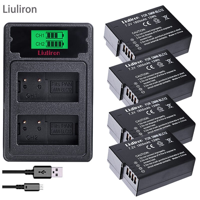 Bateria DMW-BLC12 BLC12E BLC12PP Dmw BLC12 Batterijen + Dual Charger Voor Panasonic Lumix FZ1000,FZ200,FZ300, g5, G6,G7,GH2,DMC-GX8