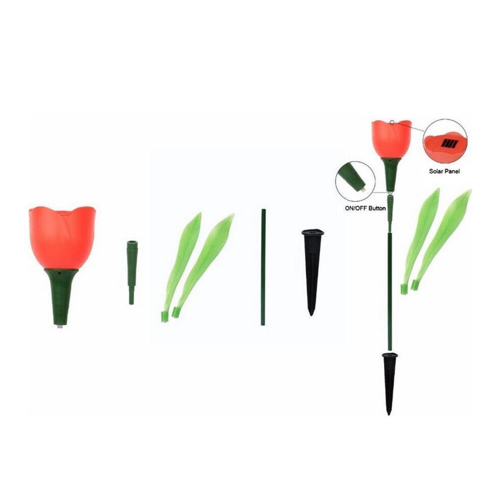 LED Solar- Simulation Tulpe Blumen- Licht Hause Dekorative Garten Rasen Blume Dekor Tulpe Landschaft Wasserdichte Lampe Leuchtet Lig G9t1