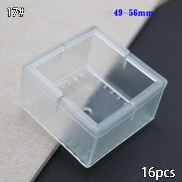16x Silicone caoutchouc chaise jambe pieds tampons meubles couvre plancher protecteur rond carré chaise Table pied couvre: 17