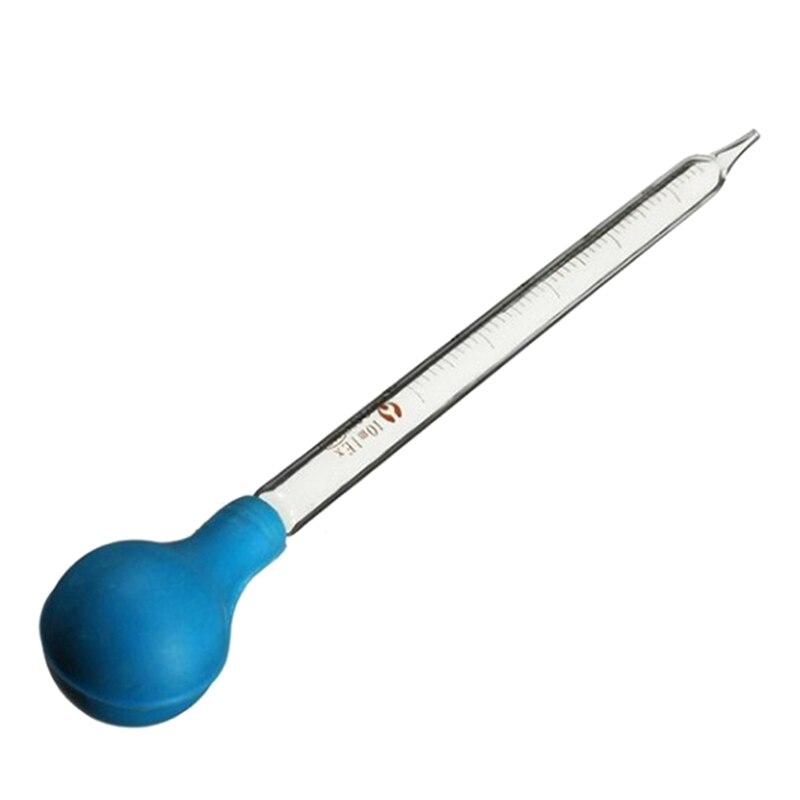1Pc Rubber Head Glass Dropper Glass Pipette Lab Dropper Pipet With Scale Line Blue&Transparent 10ml