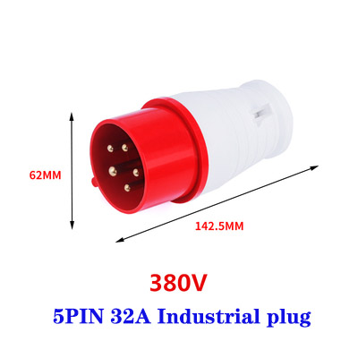 Hane hona  ip44 industriell kontakt och uttag vattentät kontakt 3- stifts 4 -stifts 5 -stifts 16a/32a elektrisk anslutning väggmonterat uttag: Typ 19