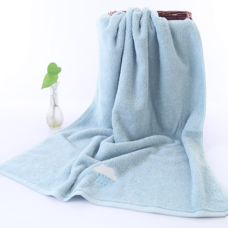 ZHUO MO Luxe Effen kleur geborduurde Handdoek set roze vs blauw 1 pc Badhanddoek badkamer en 2 stuks gezicht handdoeken voor Volwassenen: Blauw