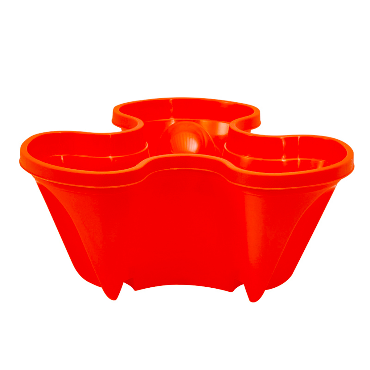 Vaso per fioriera per fragole vasi da fiori verticali impilabili in plastica vassoio per ruote universale supporto per piantine per piante per giardino domestico: Brick red