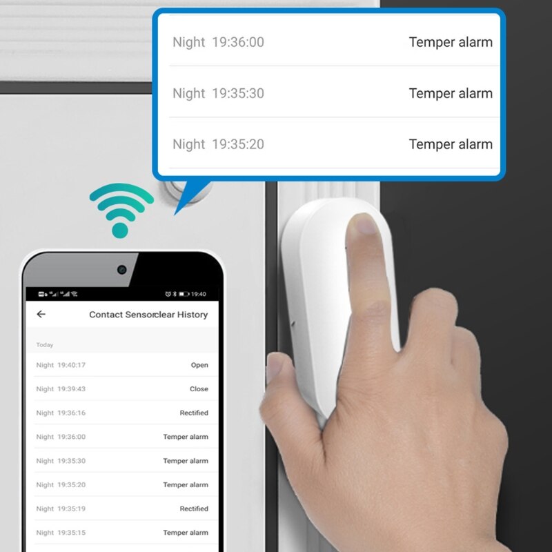 TUYA Smart Alarm with Free Notification APP Control Home Security Alarm System for Door and Window Movement Detection D7WC