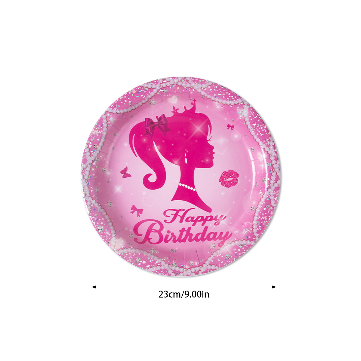 Vaisselle jetable pour fête à thème rose pour filles, assiette en papier, tasse, serviette, princesse, décor de fête d'anniversaire pour enfants, fournitures de réception pour bébé: Fluorescence Jaune