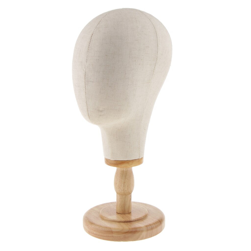 21 tommer kork lærred blok hoved mannequin manikin paryk fremstilling af hat display styling hoved med træ stativ beige: Mulighed 1