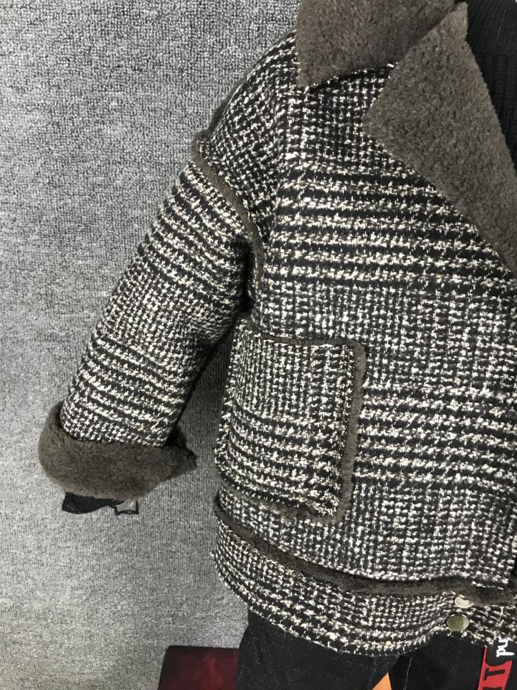 Barn pojkar ylle jackor småbarn vinterkläder baby pojkar kavaj rutigt sammet tjock jacka rockar småbarn ytterkläder