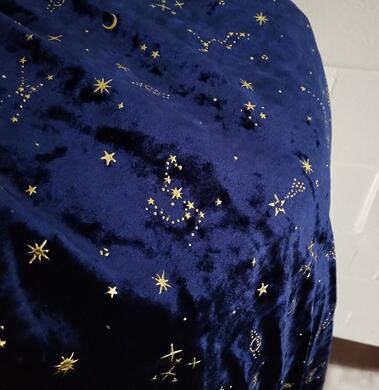 Fantastiskt måne stjärna himmel mjukt sammet tyg solid förgyllning diy sy handgjord väska klänning material 3d bronsande vävnader 90 x 160cm: Blå