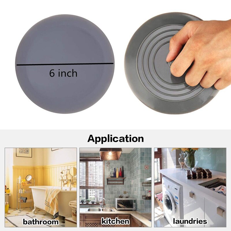 2- pack badekar prop , 6 inches stor silikone kar prop, flade sugeaftapningsdæksler, badeprop til badekar, køkkener, badeværelser a