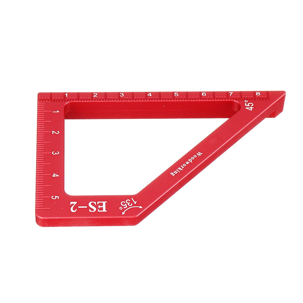 Aluminum Alloy 45 90 Degree Marking Angle Ruler with Base Height Ruler Woodworking Triangle Angle Ruler Measuring Scribing Tool