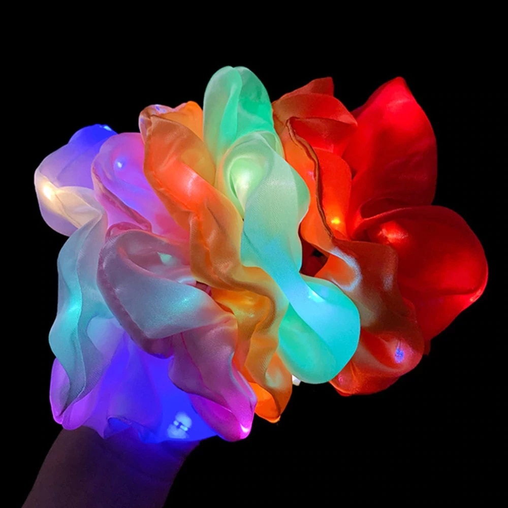 Diademas luminosas LED para niña, accesorios para el cabello elásticos, Color sólido, novedad de