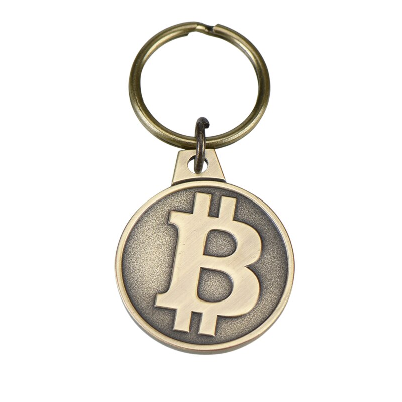 Bitcoin portachiavi morso moneta briscola increspatura Ethereum monete remy placcato in oro sfida portachiavi con monete di crittografia per lui: keychain 17