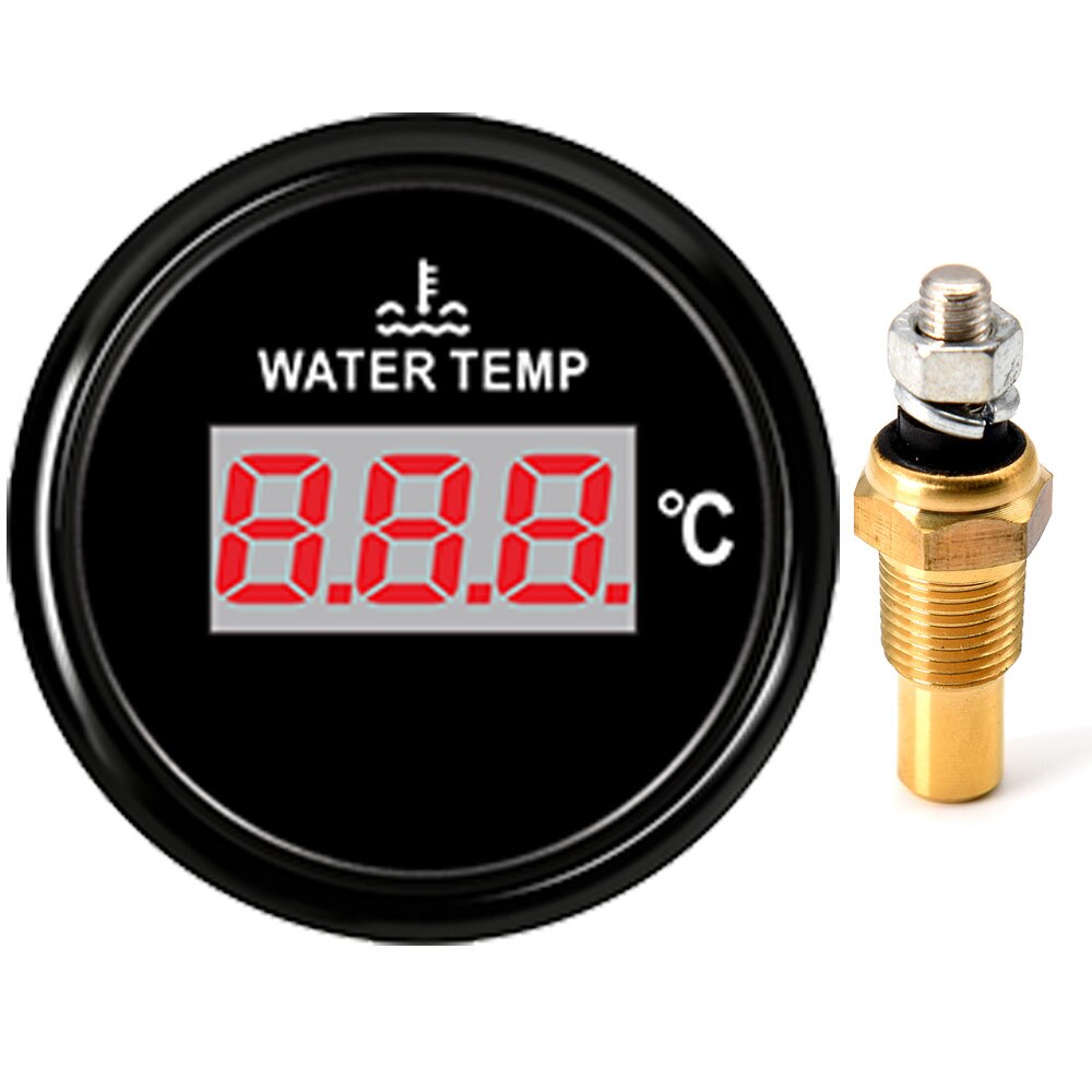 40-120Celsius Digitale Water Temperatuurmeter Met 1/8 Npt Water Temp Sensor Marine Water Temp Meter Rood Backlight 12/24V: BN