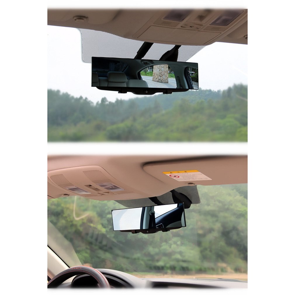 Auto 300Mm Car Rear Mirror Wide-Angle Rearview Mirror Auto Wide Convex Curve Interior Clip On Rear View Mirror