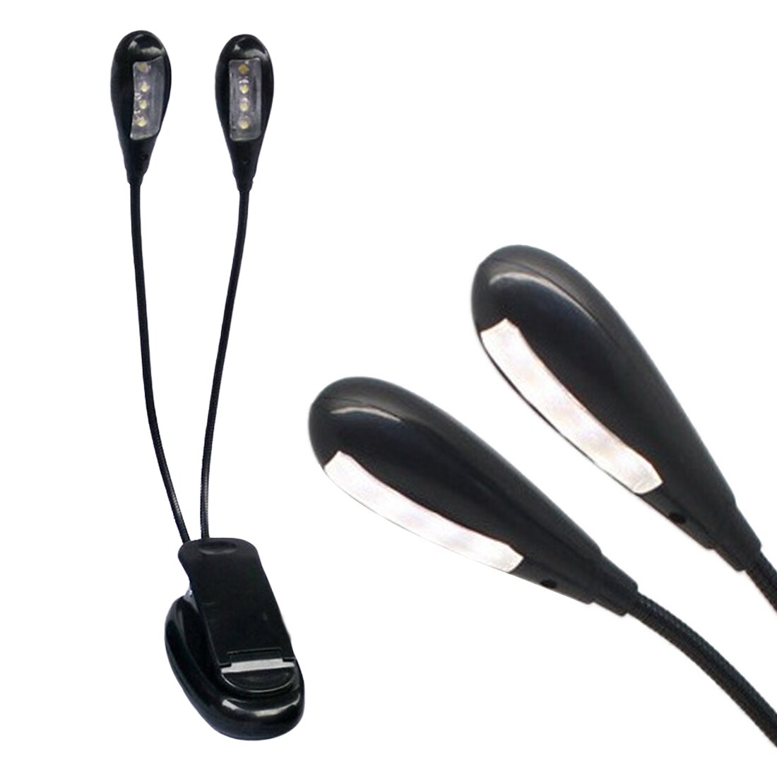 8 LED USB Doppel Pole LED Schreibtisch Lampe Mini Auge-pflege Tisch Lampe Dual Flexible Doppel Goosenecks Clip- auf Arm Studie & Musik Schreibtisch Licht